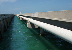 Pipeline over a body of water