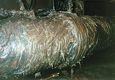 A protective layer of Temcoat on a pipe